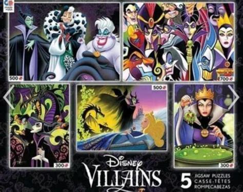 Ceaco - Disney 5-in-1 Villains Puzzles 300 500 750 Pieces NEW | #4568595798