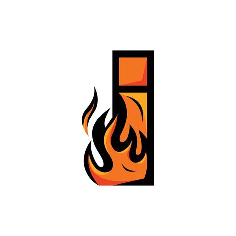 Letter I Burn Fire Abstract Creative Hot Logo 11477415 Vector Art at ...