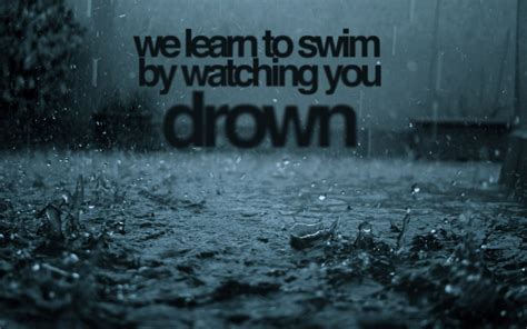 We learn to swim text overlay on gray background, rain, drown, demotivational, typography HD ...