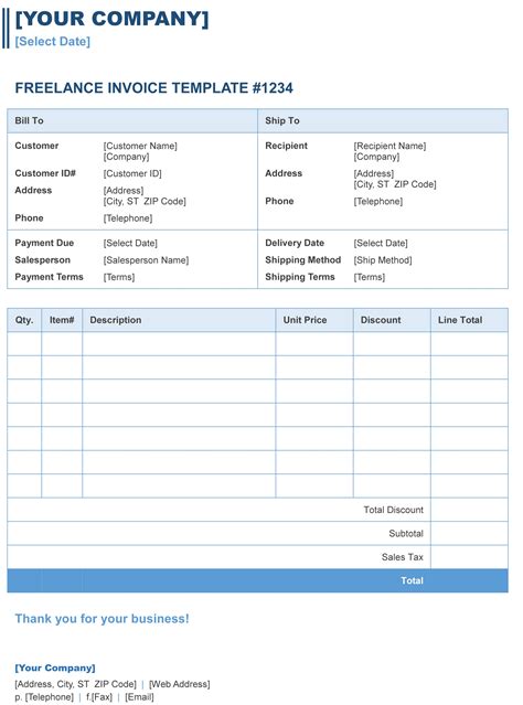 Freelance Invoice Template Free | invoice example