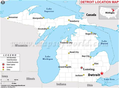 Where is Detroit, Michigan | Where is Detroit, MI Located in USA