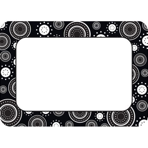 Black/White Crazy Circles Name Tags/Labels - TCR5169 | Teacher Created ...