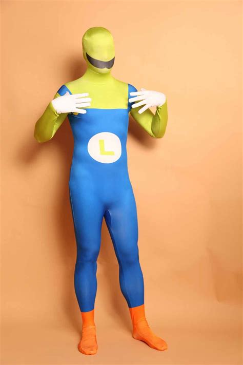 2017 Funny Mario Costume Adult Halloween Costumes Zentai Suit Full Body Suit Lycra Unitard ...