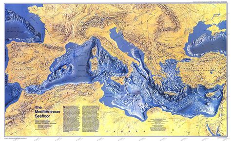 1982 Mediterranean Seafloor Map - Historical maps | Ancient maps ...