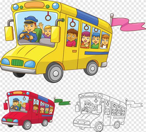 Download Gratis | Bus sekolah kartun, png | PNGEgg