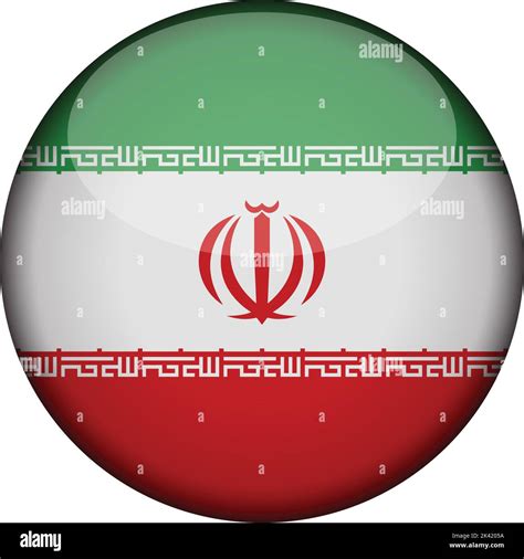 iran Flag in glossy round button of icon. iran emblem isolated on white ...