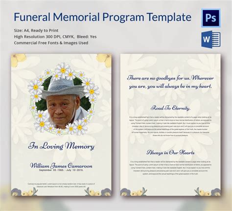 Free Printable Funeral Program Template