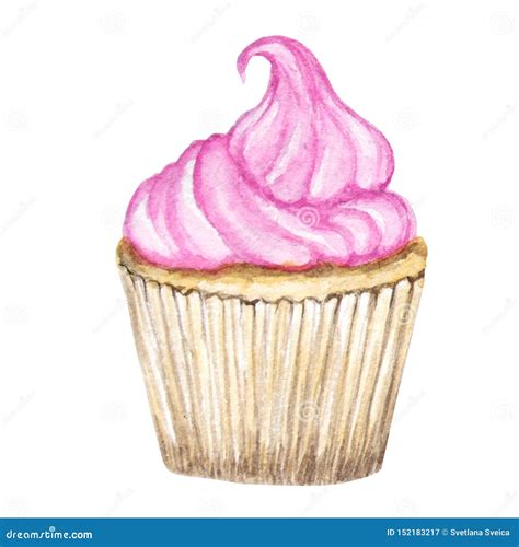 Watercolor Cupcake Hand Drawn Royalty-Free Stock Photography | CartoonDealer.com #73651505