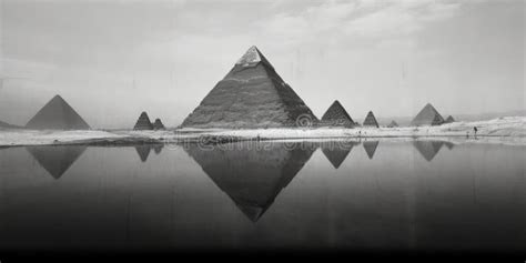 Pyramids of Egypt in Black and White Stock Illustration - Illustration of mummies, sculpture ...