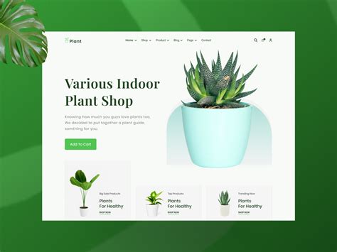 Plant Shop: Plants Website Header Design by Md Salah Uddin on Dribbble