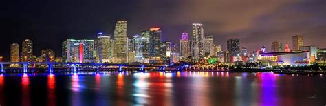 Buy Miami Skyline PHOTO PRINT UNFRAMED NIGHT COLOR Downtown City 11.75 ...