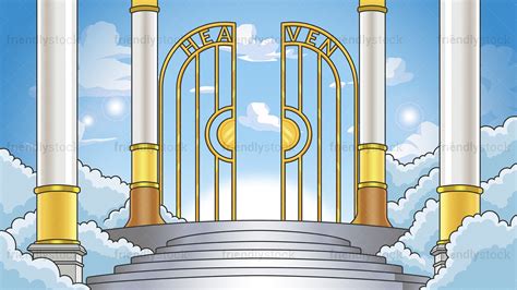 Entrance Into Heaven Background Cartoon Vector Clipart - FriendlyStock