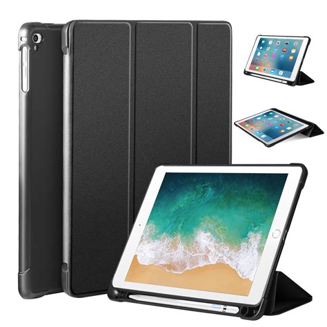 iPad 6th Generation Cases, iPad 9.7 Case 2018 (9.7" 2018, 2017), Built-in Pencil Holder, Trifold ...