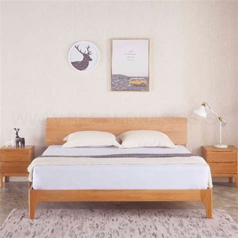 light colored wood bed frame - madiecaligiuri