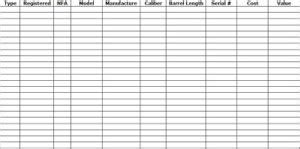 20+ Printable Gun Inventory Spreadsheet Templates (FREE) » Template Republic