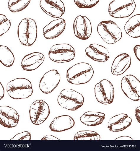 Coffee bean pattern including seamless Royalty Free Vector