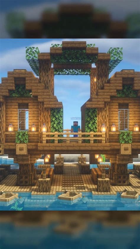 Minecraft casa del lago con muelle de pesca [Video] en 2022 | Mansión de minecraft, Casa del ...