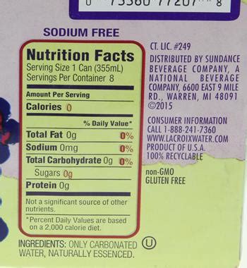 34 La Croix Nutrition Label - Labels Database 2020