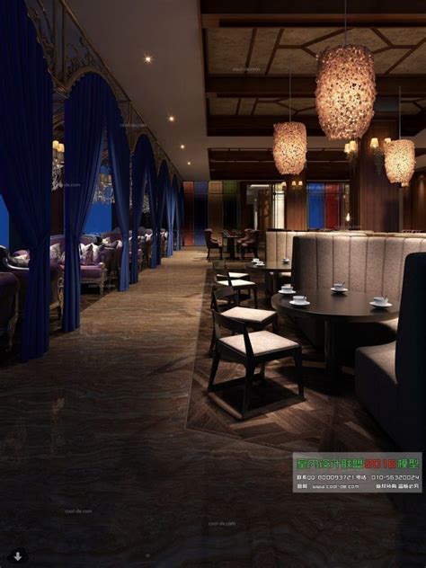 3D Model Interior Restaurant 201 Free Download | Restaurant interior, Architecture visualization ...