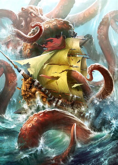 'Cetus The Kraken Mythalix ' Poster, picture, metal print, paint by ...