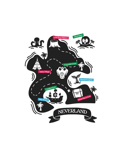 Illustrated Neverland Map on Behance