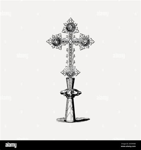 Church cross drawing, Catholicism religion illustration vector Stock Vector Image & Art - Alamy