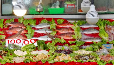 Fresh Seafood Display stock image. Image of restaurant - 157078159