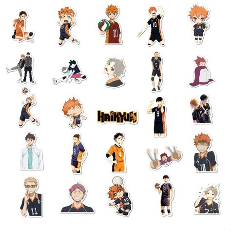 52pcs Anime Two-dimensional Haikyuu Series Graffiti Waterproof Sticker ...