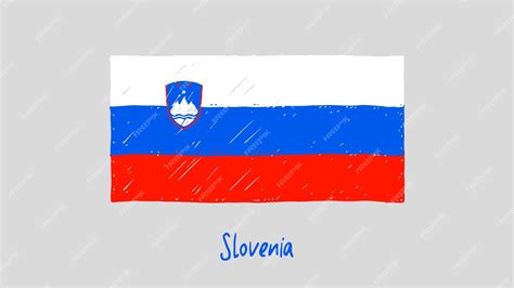 Premium Vector | Slovenia flag colored pencil or marker sketch vector