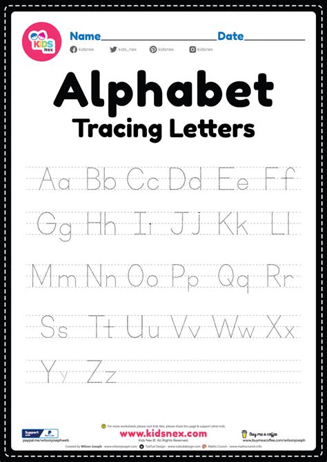 ABC Worksheet Tracing Alphabet Letters - Free Printable PDF