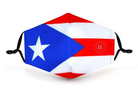 Puerto Rico Flag Mask With FILTER POCKET Cotton Polyester - Etsy