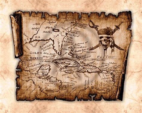 Antique Rolls Parchment Map-Pirate Art of Old Map | Etsy in 2021 ...