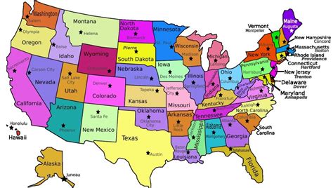 Labeled Map Of 50 States