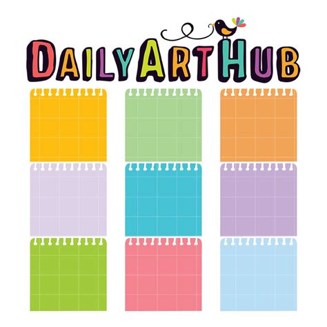 Colorful Notebook Paper Clip Art Set – Daily Art Hub // Graphics ...