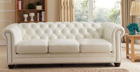 Monaco Pearl White Leather Living Room Set from Amax Leather | Coleman Furniture