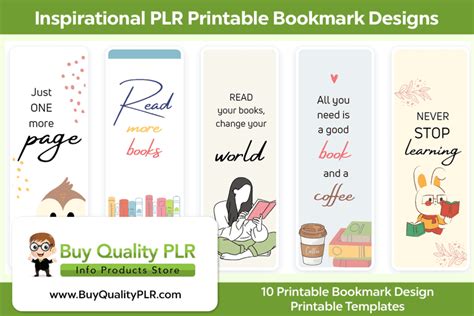 Inspirational PLR Printable Bookmark Designs | PLR Bookmarks