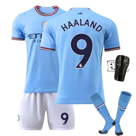 T-SHIRT DEBARDEUR FOOTBALL Manchester City Home Shirt 9- Haaland Maillot à Manches Set Enfants ...