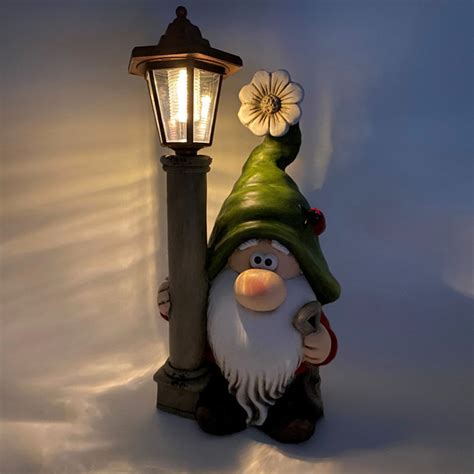 Trinx 2 Piece Garden Gnomes with Solar Lights Shortstack and Dinkle Set ...