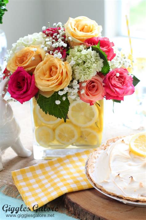 Colorful Spring Lemon Flower Arrangement - Giggles Galore