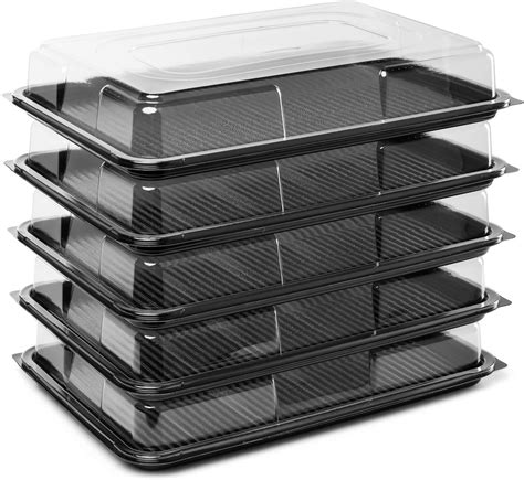 Caterline 15 Large Buffet Catering Trays with Lids | Recyclable plastic Sandwich Platters for ...