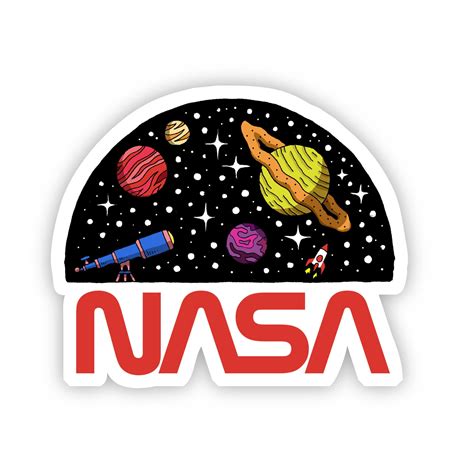 NASA Telescope & Planets Sticker | Cool stickers, Band stickers, Nasa