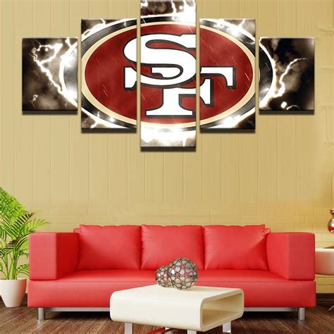 San Francisco 49ers NFL Football 5 Panel Canvas Wall Art Home Decor | Canvas art wall decor ...