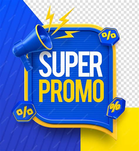 Label Super Promo em português renderização 3d para campanha de marketing no brasil | PSD Premium