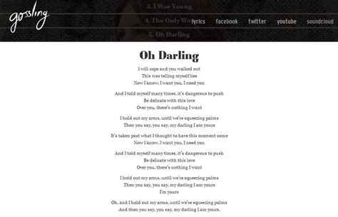 Gossling "Oh Darling" lyrics | Cuteness & Love | Pinterest