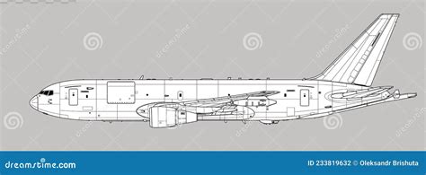 Boeing KC-46 Pegasus. Vector Drawing of Aerial Refueling Tanker and ...