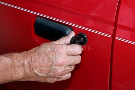 Unlocking Car Door with a Key Stock Image - Image of unlock, auto: 24566491