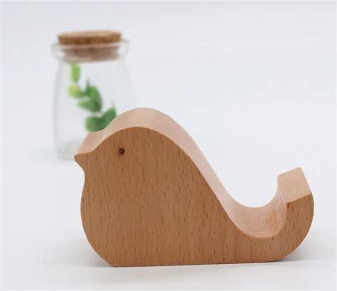 Bird Shape Wood Cell Phone Stands Creative Animal Cell Phone Holder ...