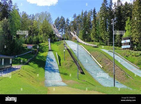 Ski jumping facility for young athletes and children in the summer ...