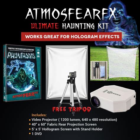 Halloween Atmosfearfx Phantasms Projector Kit, 1200 Lumen Projector with 640 x 480 Resolution ...