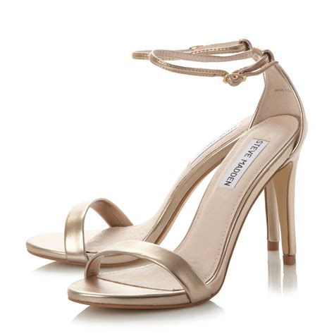 Steve madden Stecy Two Part Heeled Sandals in Metallic | Lyst